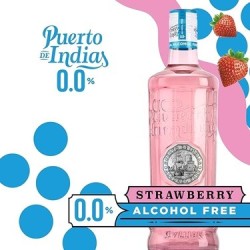 Gin Puerto De Indias Strawberry Sin Alcohol 0,0, ginebra sin alcohol. 2