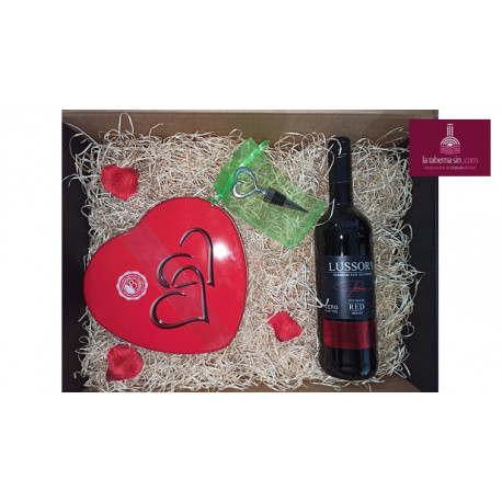 CAJA ROMÁNTICA TINTO Y BOMBONES