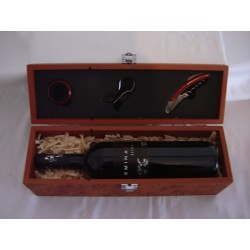 Caja de madera set de vinos con botella Eminasin 12 meses