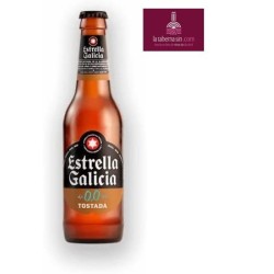 Cerveza estrella Galicia 0,0 tostada, cerveza 0,0 cerveza tostada 0,0